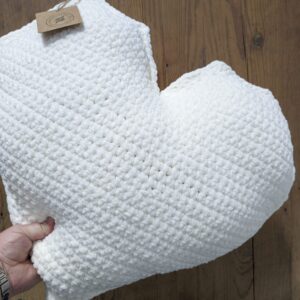 Chunky Heart Throw Pillow - Cream